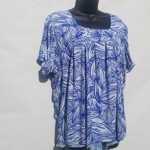 Rafaella Woman| Abstract Floral Square Neck Top